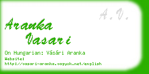 aranka vasari business card